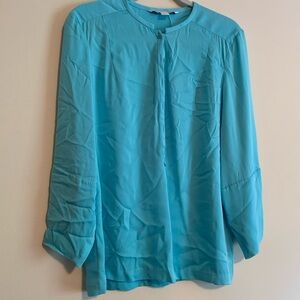 diane von furstenberg blue blouse